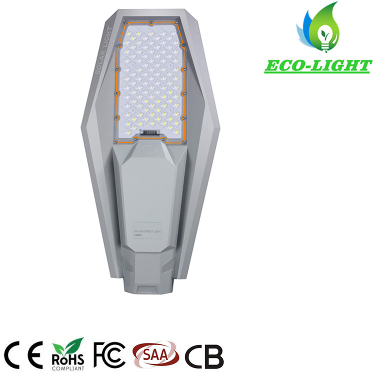 New Design 100W LED Optical Sensor Solar Street Light for Roadway Lighting